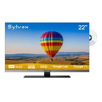 TV SYLVOX Limo QLED 22" Full HD com DVD Google TV 110V