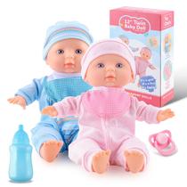 Twin Baby Doll Toy Choi, corpo macio de 30 cm com macacão e chapéu Twin Baby Doll Toy Choi, corpo macio de 30 cm com macacão e chapéu