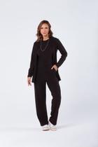 Twin Set Canelado 2 Peças - Cardigan e Regata Preto Mara Twin Set Canelado 2 Peças - Cardigan e Regata Preto Mara