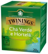 Twinings of london sabor chá verde e hortelã 20g - 10 sacos