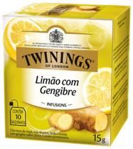 Twinings of london sabor limão com gengibre 15g 10 saquinhos