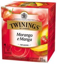 Twinings of london sabor morango e manga 15g - 10 saquinhos