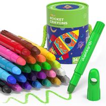 Twist Crayons JUPITEARTH 24 cores para crianças de 1 a 3, 4-8 com balde