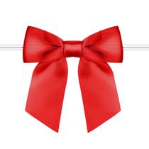 Twist Tie Bows RainbowPana Christmas, pacote com 120 fitas de cetim vermelhas Twist Tie Bows RainbowPana Christmas, pacote com 120 fitas de cetim vermelhas