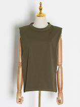 Twotwinstyle casual feminino regata o pescoço sem mangas solto ruched streetwear Twotwinstyle casual feminino regata o pescoço sem mangas solto ruched streetwear