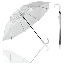 uarda Chuva Automático Transparente Adulto Resistente Alta Qualidade Compacto Sombrinha Longo Cabo Curvado Decoração