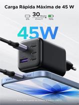 UGREEN 45W GaN Carregador 5 portas tomada de parede Super carregamento rápido 2.0 para Galaxy Galaxy S26 S25 S24 S23 Ultra A56 A16 etc,