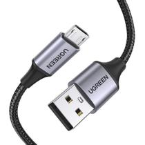 Ugreen Cabo Carregador Micro Usb Nylon Trançado 2M, - Preto