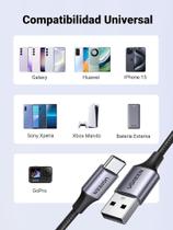 UGREEN Cabo USB C para USB A 2.0 rápido 3A QC PD 3.0 ( 1,5m ) trança de nylon compatível CarPlay