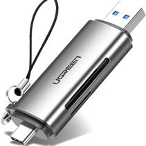 UGREEN Leitor de cartão Memória Micro SD ( 2 em 1 ) USB C USB 3.0 5 Gbps Adaptador alumínio
