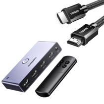 UGREEN Switch HDMI 2.1 3 em 1 8K 60Hz com Cabo de 2m UGREEN Switch HDMI 2.1 3 em 1 8K 60Hz com Cabo de 2m