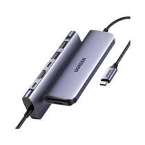 UGREEN USB-C Hub 7 em 1 - 4K@60Hz, HDMI, PD 100W, Leitor SD/TF, USB 3.0 e RJ45 UGREEN USB-C Hub 7 em 1 - 4K@60Hz, HDMI, PD 100W, Leitor SD/TF, USB 3.0 e RJ45