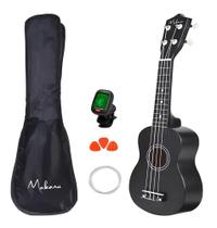 Ukulele Acústico Soprano Instrumento Musical Concert - Black