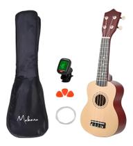 Ukulele Acústico Soprano Instrumento Musical Concert Marrom