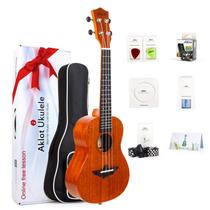 Ukulele AKLOT Concerto 23cm - Mogno Sólido para Canhotos