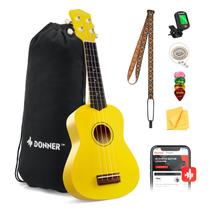 Ukulele Donner Soprano fosco de 21 polegadas com sintonizador de alça e muito mais Ukulele Donner Soprano fosco de 21 polegadas com sintonizador de alça e muito mais