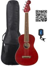 Ukulele Fender Avalon Tenor Cherry com bolsa de shows, sintonizador e vídeo