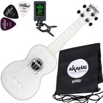 Ukulele Ghost Soprano Acústico Transparente Akahai Aquila