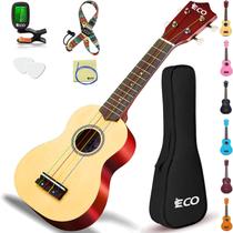 Ukulele iEco Soprano de 21 polegadas com capa Strap Tuner Strings Picks