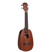 Ukulele Malibu Abacaxi Elétrico Concert Sapele + Capa 23SPE