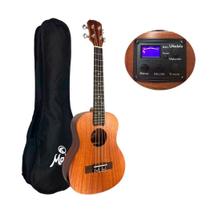 Ukulele Malibu tenor eletrico sapele natural 26SE com capa