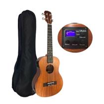 Ukulele Malibu tenor eletrico sapele natural 26SE com capa