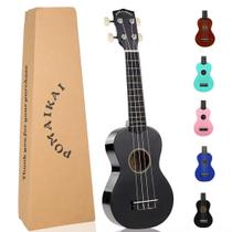 Ukulele POMAIKAI Soprano 21" de madeira com cordas de nylon - preto Ukulele POMAIKAI Soprano 21" de madeira com cordas de nylon - preto