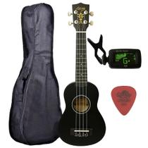 Ukulele Preto Seven Soprano Suk-07 BK C/ Capa e Afinador