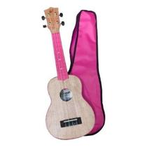 Ukulele Rosa Pink Soprano 21 Flamed Okume Winner C/ Capa
