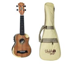 Ukulele seizi bora-bora crush soprano eletrico - koa