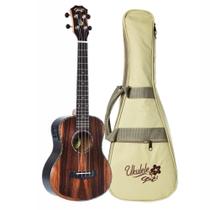 Ukulele Seizi Bora Bora Plus Tenor Elétrico Ebony com Bag