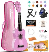Ukulele Soprano ADM Havaiano 21 Polegadas com Kit Rosa