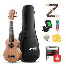 Ukulele Soprano Donner 21 Polegadas em Mogno - Kit para Iniciantes