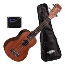 Ukulele Soprano Eletrico Malibu 21se C/ Capa Cordas Aquila