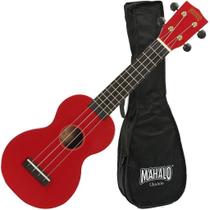 Ukulele Soprano Mahalo Mr1 Vermelho Cordas Aquila E Capa