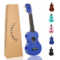 Ukulele Soprano POMAIKAI para iniciantes de 21 polegadas com bolsa - azul