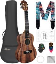 Ukulele Soprano Ulumac KOA Acacia Wood 21 polegadas com acessório