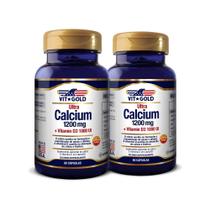 Ultra Cálcio 1200mg + Vitamina D3 1000UI Vitgold Kit 2x 60 cápsula