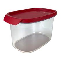 Ultra Clear Oval 1 litro Transparente e Vermelho Tupperware