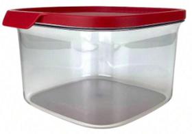 Ultra Clear Quadrado 1,7 litros Transparente e Vermelho Tupperware