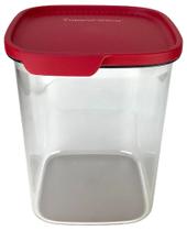 Ultra Clear Quadrado 3,6 litros Transparente e Vermelho Tupperware
