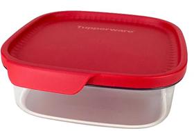 Ultra Clear Quadrado 825ml Transparente e Vermelho Tupperware