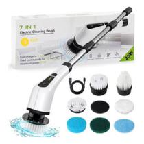 Ultra Esfregão Escova Giratória Elétrica 7 Em 1 Carregável Sem Fio Cor Branco completo Ultra Esfregão Escova Giratória Elétrica 7 Em 1 Carregável Sem Fio Cor Branco completo