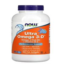 Ultra Omega 3D NOW Foods 180 Softgels Ômega 3 com Vitamina D EPA DHA