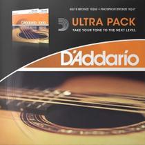 Ultra Pack Cordas Violão Aço Daddario Ez900 + Ej15 0.10