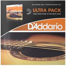 Ultra Pack Encordoamento D'Addario Violão Aço .010 Ez900 + Violão Aço EJ15-3D 0.10