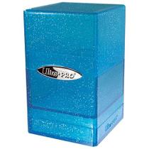 Ultra PRO - Satin Tower 100+ Card Deck Box (Glitter Blue) - Proteja suas cartas de jogos, cartas esportivas ou cartas colecionáveis na elegante caixa de deck Glitter da Ultra Pro, perfeita para viagens seguras