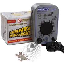 Ultra Repelente Eletrônico Ultrassônico Para Ratos e Morcegos ERMU Com Cobertura Eficaz de 150M² Espanta-Pragas - Zebu Cercas Elétricas