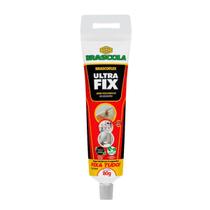 ULTRAFIX FIXA TUDO BRANCO 80g Bisnaga c Gancheira - BRASCOLA ULTRAFIX FIXA TUDO BRANCO 80g Bisnaga c Gancheira - BRASCOLA