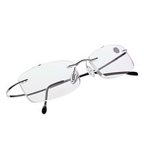 Ultralight Titanium Rimless Óculos de Leitura Unisex Portátil Mini Leitores Suprimento - Prata - 350